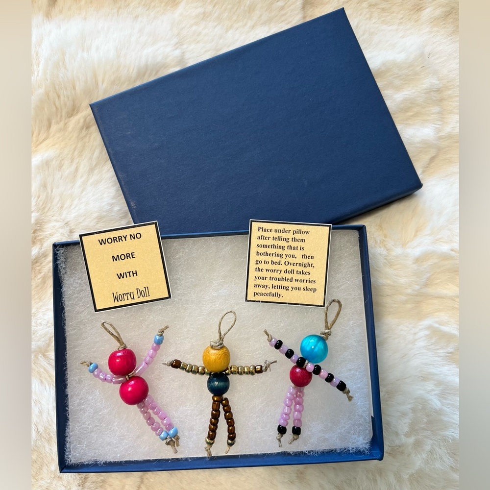 Handmade beaded Worry Dolls for Anxiety and Worrying Thoughts